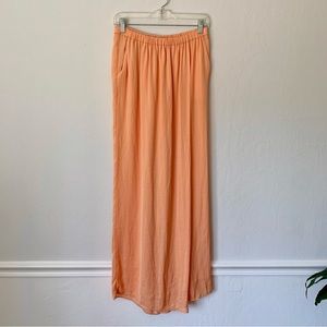 zara basics crossover wide leg pants (size large) *orange